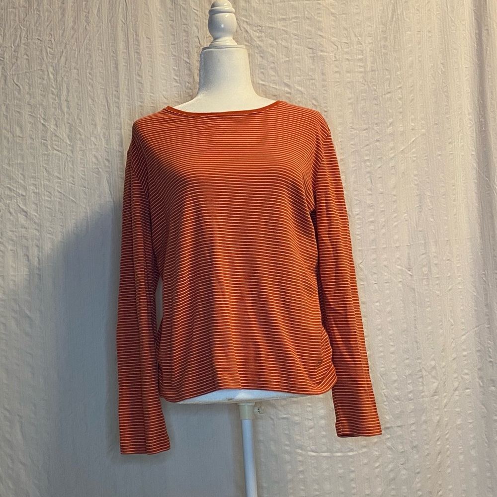 Orange stripe long sleeve shirt
